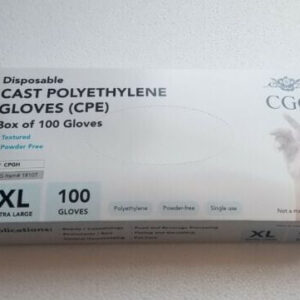 CGG Disposable Polyethlyne Gloves 100 Count 40 Boxes/Carton 4000 Count Total Size L