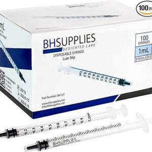 Disposable Syringe With Needle Luer Slip 1cc/mL 25Gx1" 100 PCS